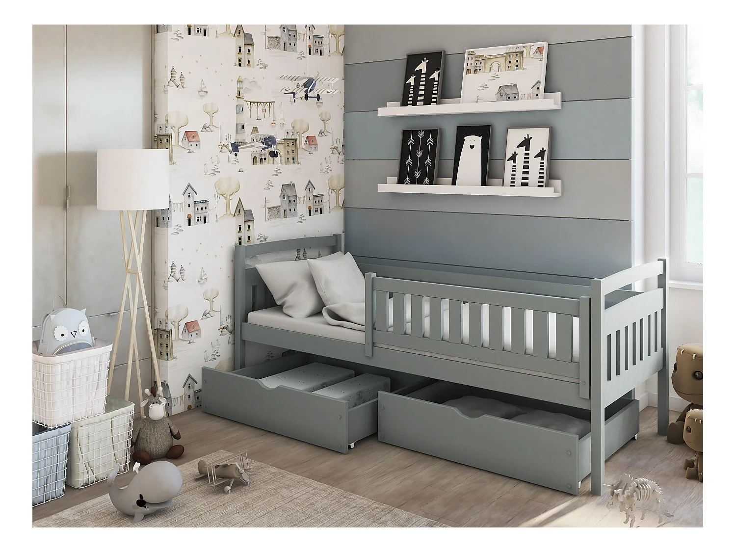 Bed TERRY KSB013 80x170 cm Grijs