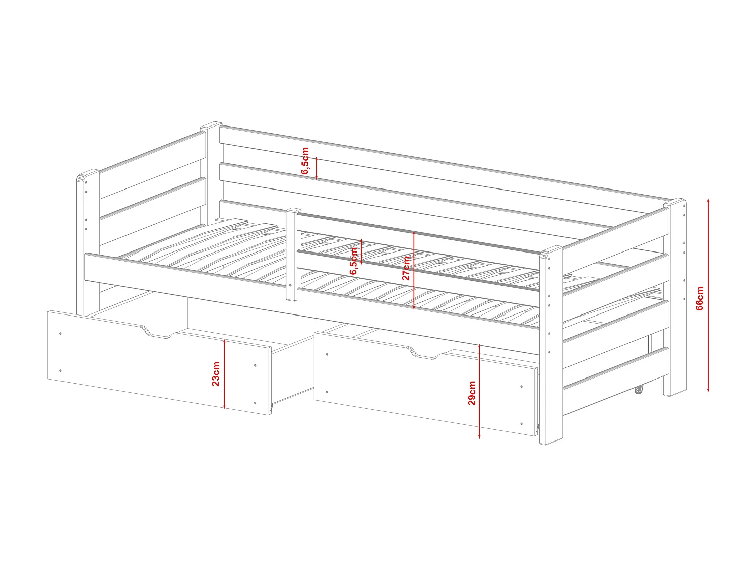 Bed ERGO KSB005 90x200 cm Wit