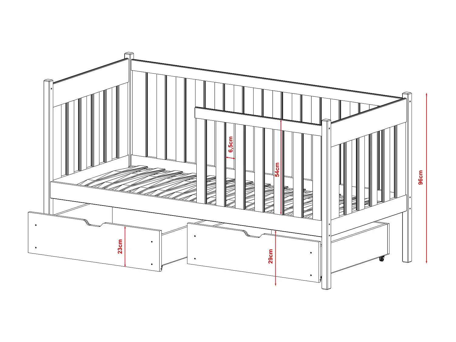 Lit enfant ALICJA KSB005 90x200 cm Beige