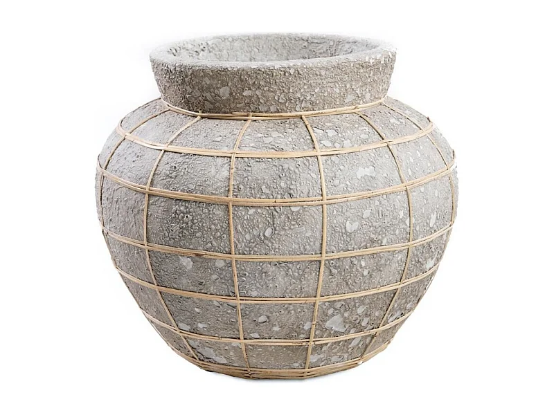 Die Belly Vase - Betongrau Natur - L