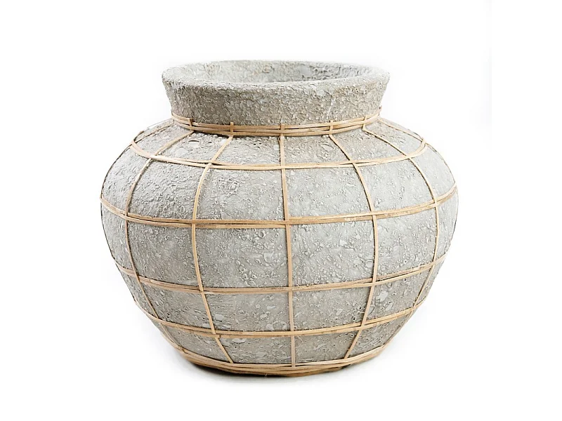Die Belly Vase - Betongrau Natur - S