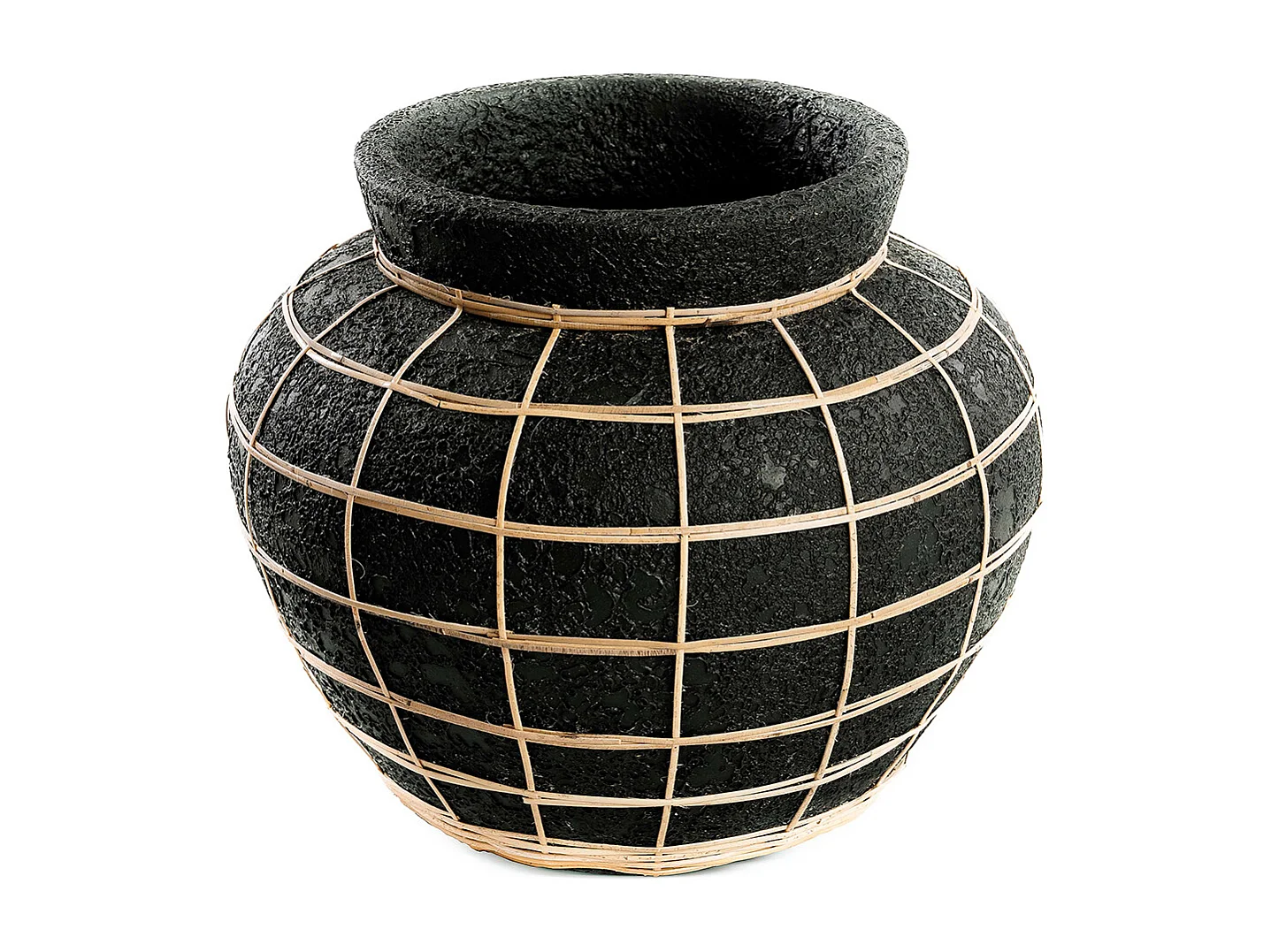 De Belly Vaas - Zwart Naturel - L