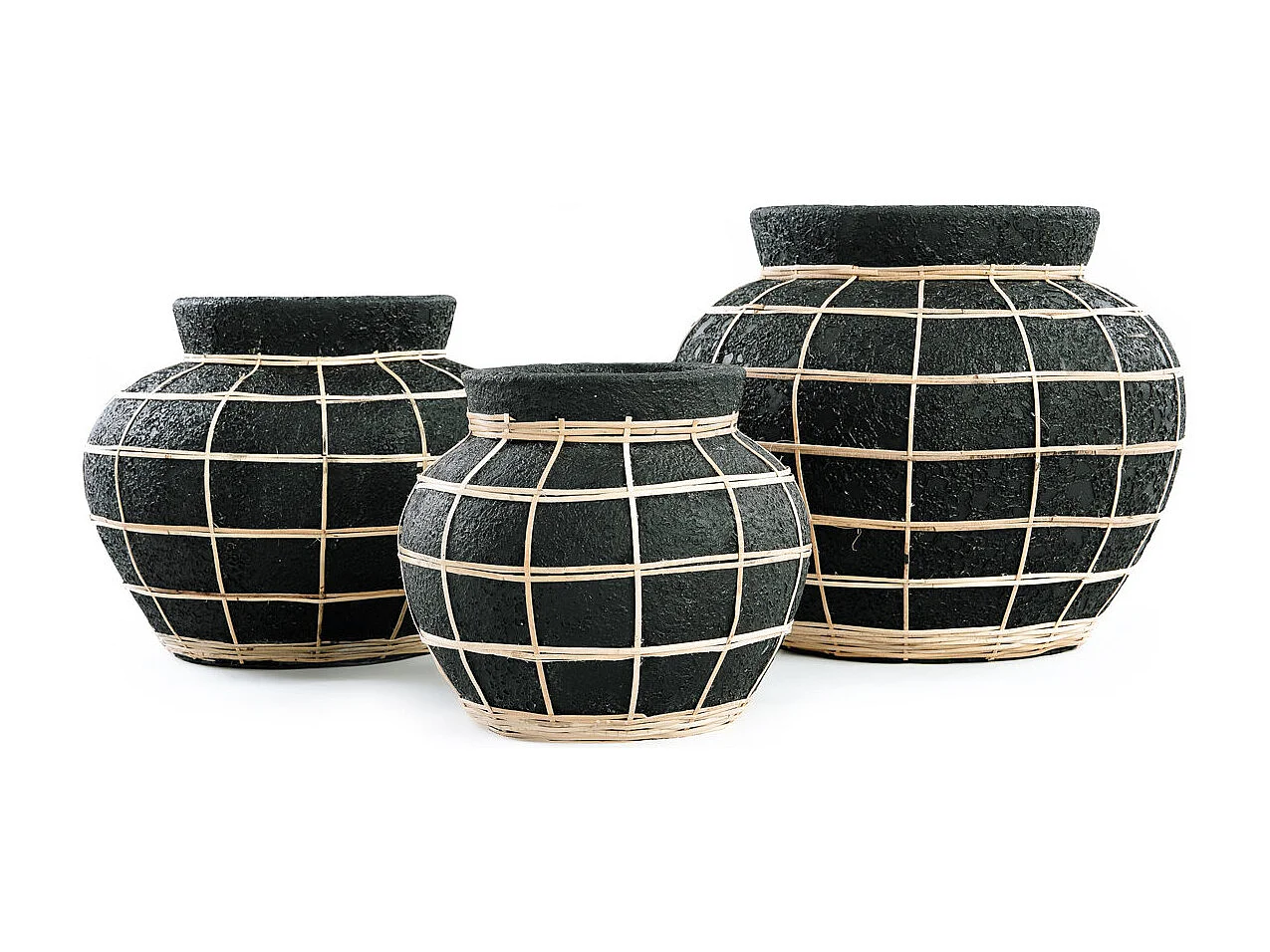 De Belly Vaas - Zwart Naturel - L