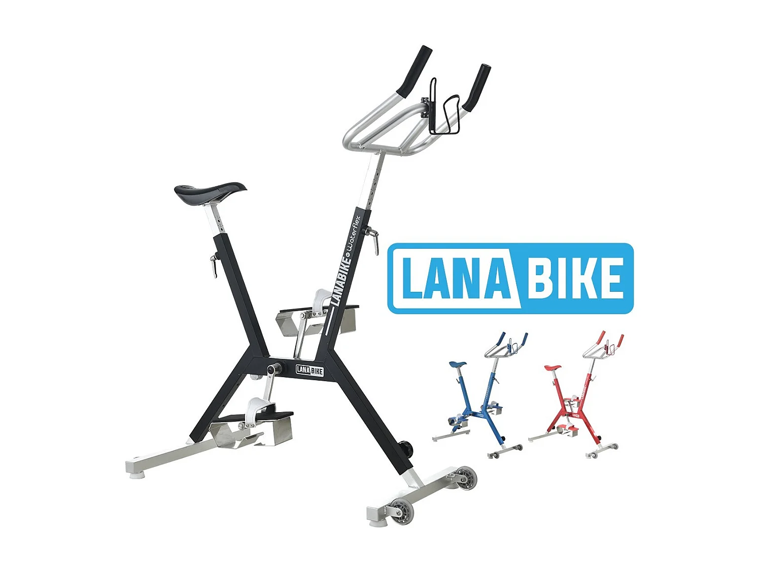 Aquabike Aluminium Lanabike Waterflex 9.5kg - Eloxierter Aluminiumrahmen - Bodybuilding/Aquafitness - Blaue Farbe