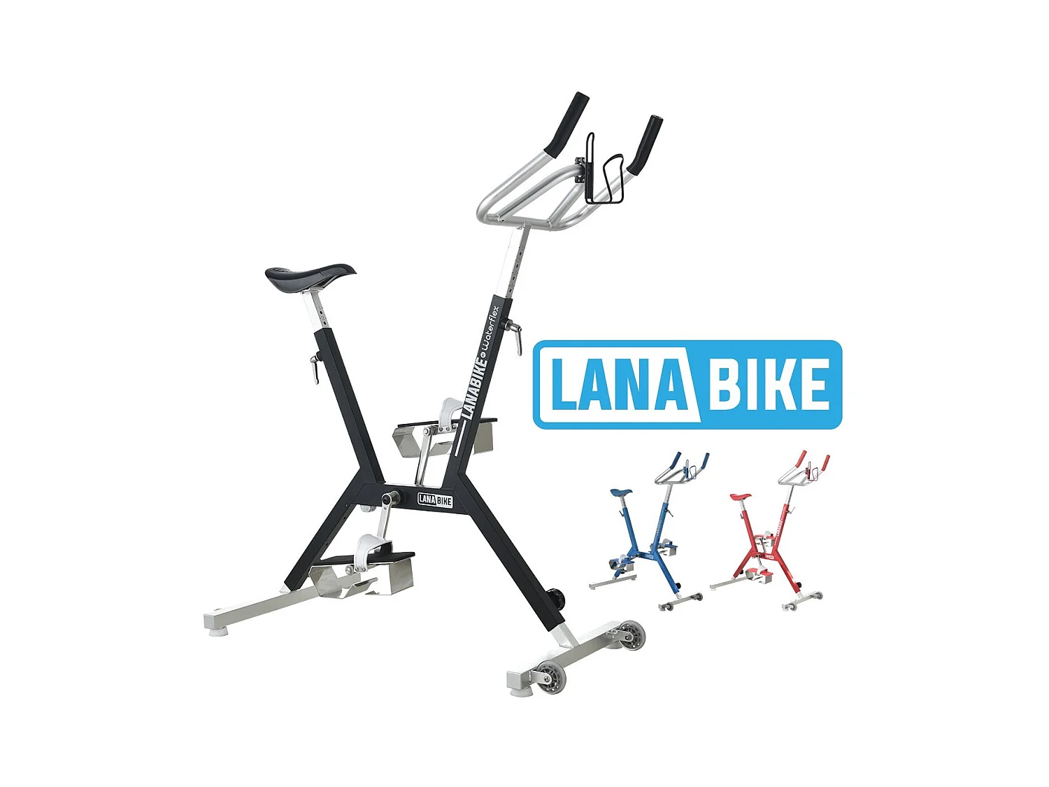 Aquabike Aluminium Lanabike Waterflex 9.5kg - Cadre aluminium anodisé - Musculation/Aquafitness - Coloris Bleu