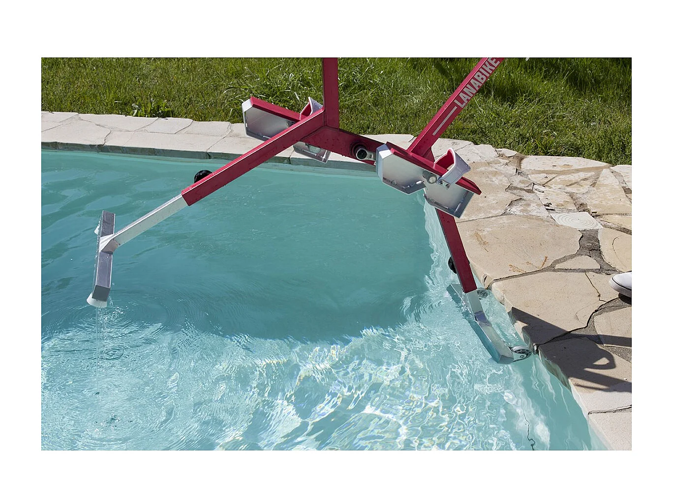 Aquabike Aluminio Lanabike Waterflex 9,5kg - Cuadro de aluminio anodizado - Musculación/Aquafitness - Color rojo