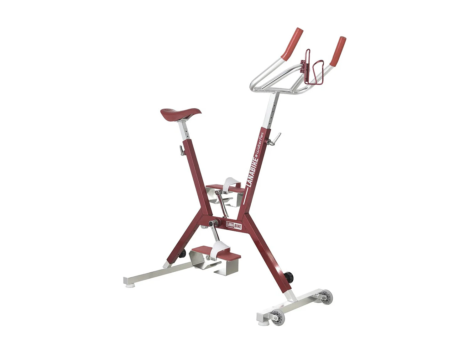 Aquabike Aluminium Lanabike Waterflex 9.5kg - Eloxierter Aluminiumrahmen - Bodybuilding/Aquafitness - Farbe Rot