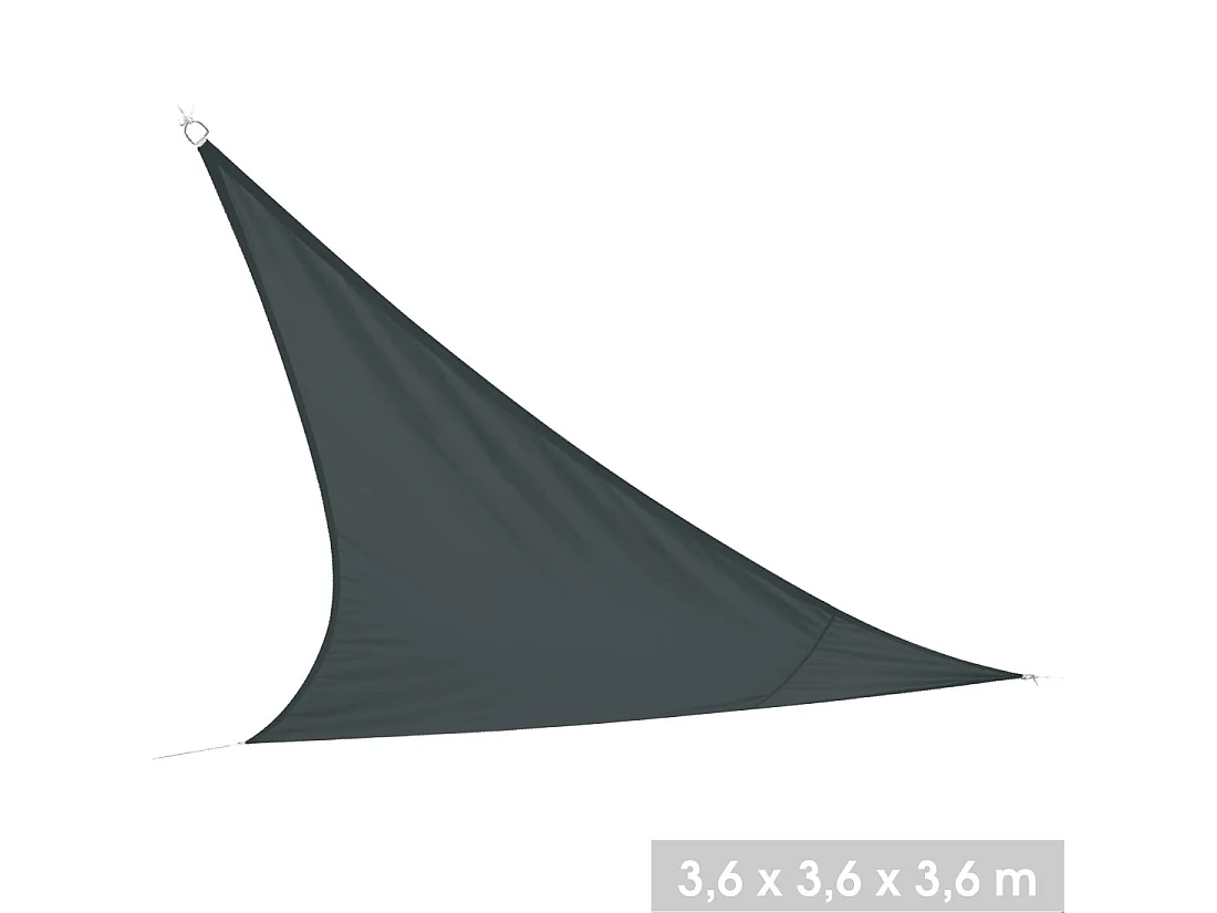 Schwarzes dreieckiges Sonnensegel – Maße 360x360x360 cm aus Polyester 160g/m²