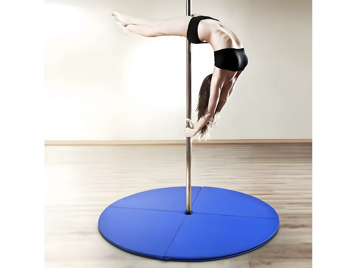 Crash Pad / Mat Tapis de Protection de Pole Dnace Epaisseur 5CM,Tapis pour Dance Diamètre 150CM 4 Morceaux Pliables en EPE