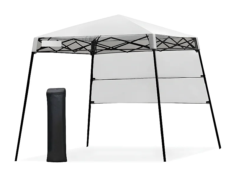 Tonnelle Pliante 181 x 181 cm/Tente d'Extérieur pour Protection Solaire-Portable et Léger Abri avec Sac à Dos pour CamBoisg, Fête, Barbecue Blanc
