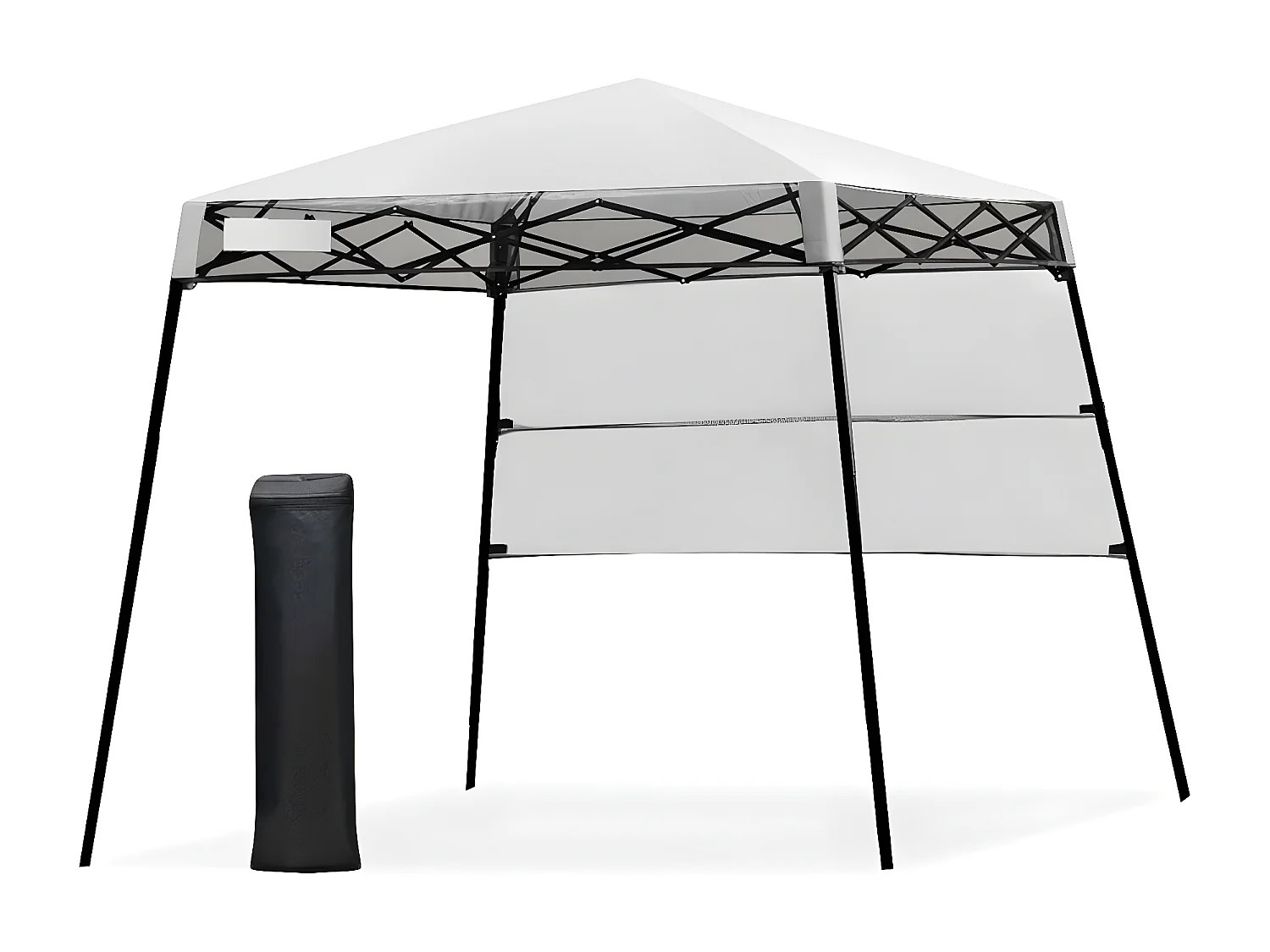 Tonnelle Pliante 181 x 181 cm/Tente d'Extérieur pour Protection Solaire-Portable et Léger Abri avec Sac à Dos pour CamBoisg, Fête, Barbecue Blanc