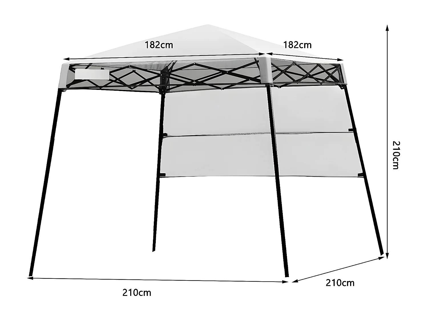 Tonnelle Pliante 181 x 181 cm/Tente d'Extérieur pour Protection Solaire-Portable et Léger Abri avec Sac à Dos pour CamBoisg, Fête, Barbecue Blanc