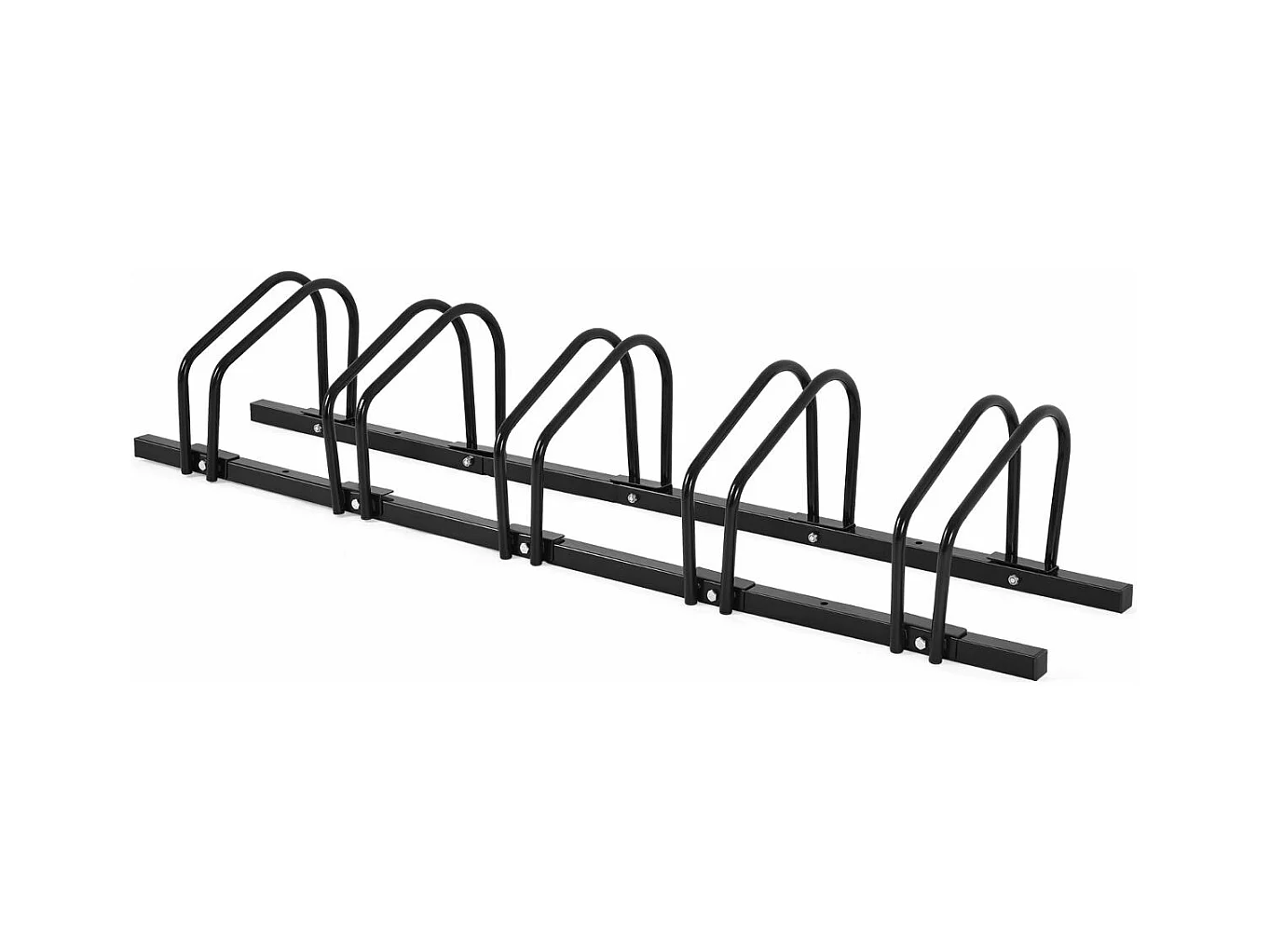 5 Fietsenrek Staal Vloer of Muur Gemonteerd 150x32.5x26CM Weerbestendig Roestvrij School Zakelijk Zwart