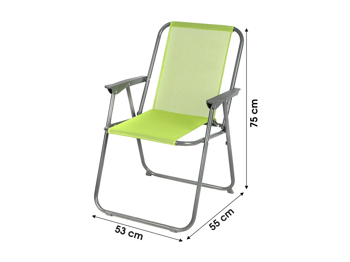 Opvouwbare tuinstoel van groene appelkleurige stof 53x55x75cm