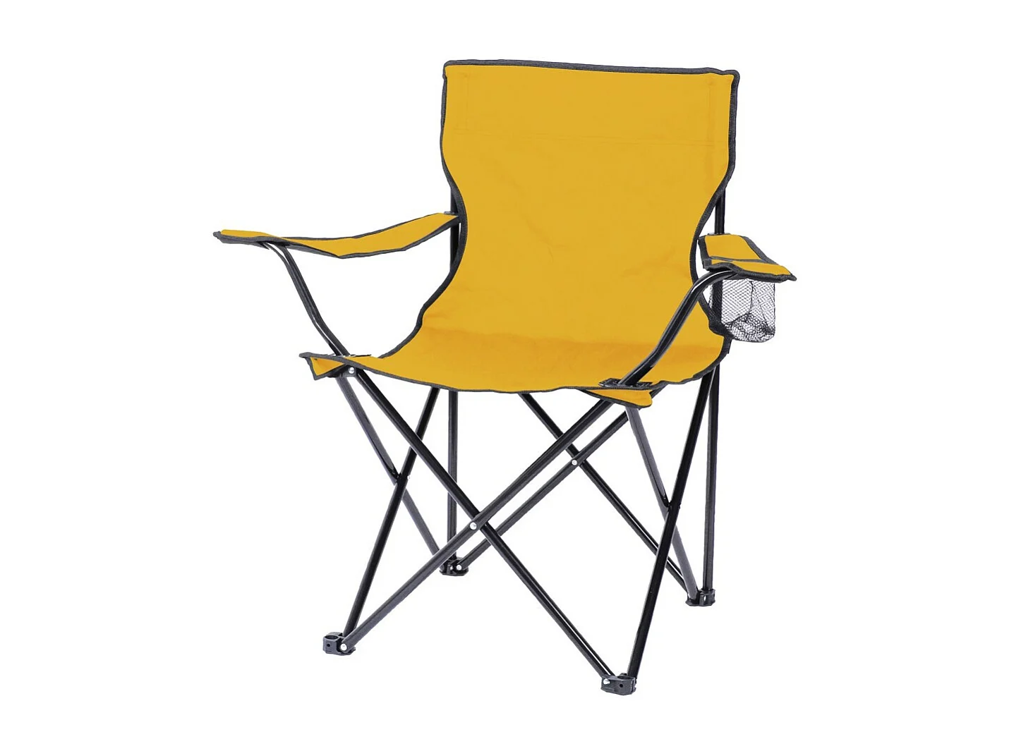 Fauteuil de camping pliable en tissu jaune – 82 x 50 x 80 cm