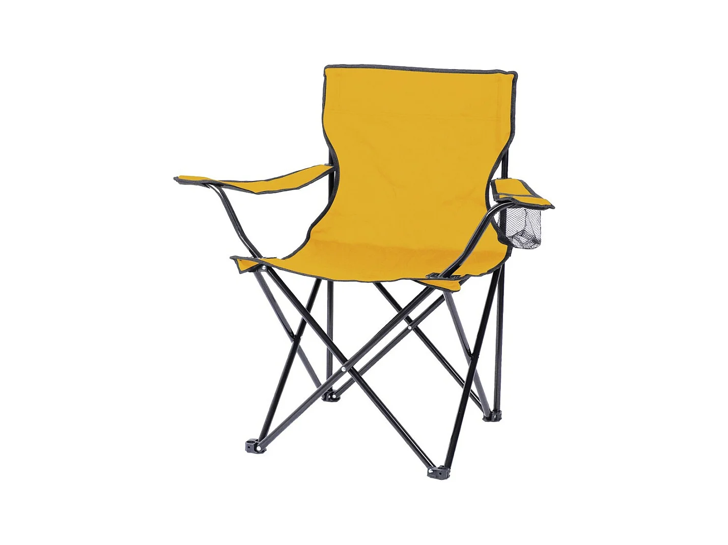 Fauteuil de camping pliable en tissu jaune – 82 x 50 x 80 cm