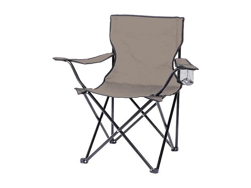 Klappbarer Campingstuhl aus Stoff in Taupe 82x50x80cm