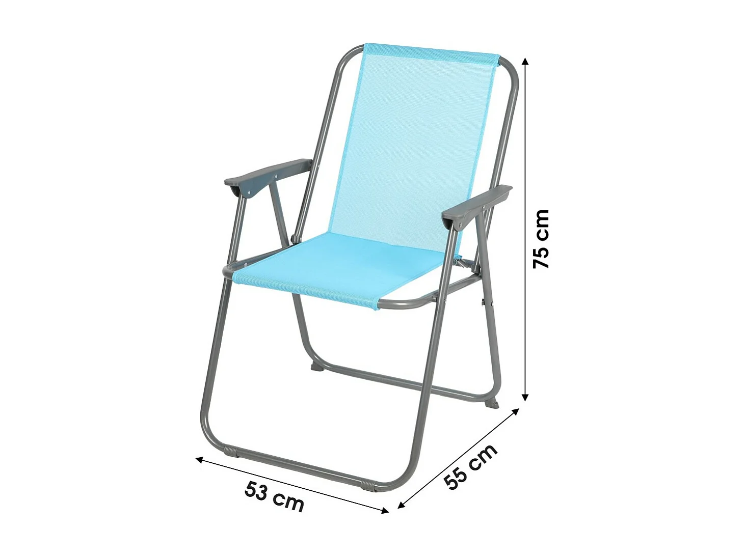Sedia da giardino pieghevole in tessuto turchese – Dimensioni 53x55x75 cm