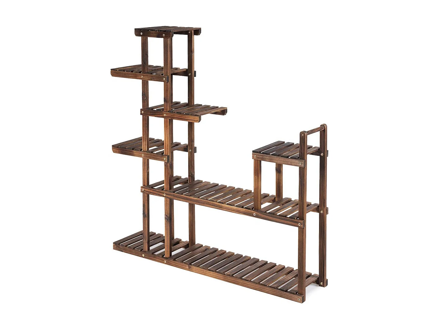 7-laags houten bloemenplank plantenstandaard duurzame en stabiele decoratieve buiten- en binnendecoratie voor thuis balkonterras 120X25X120cm