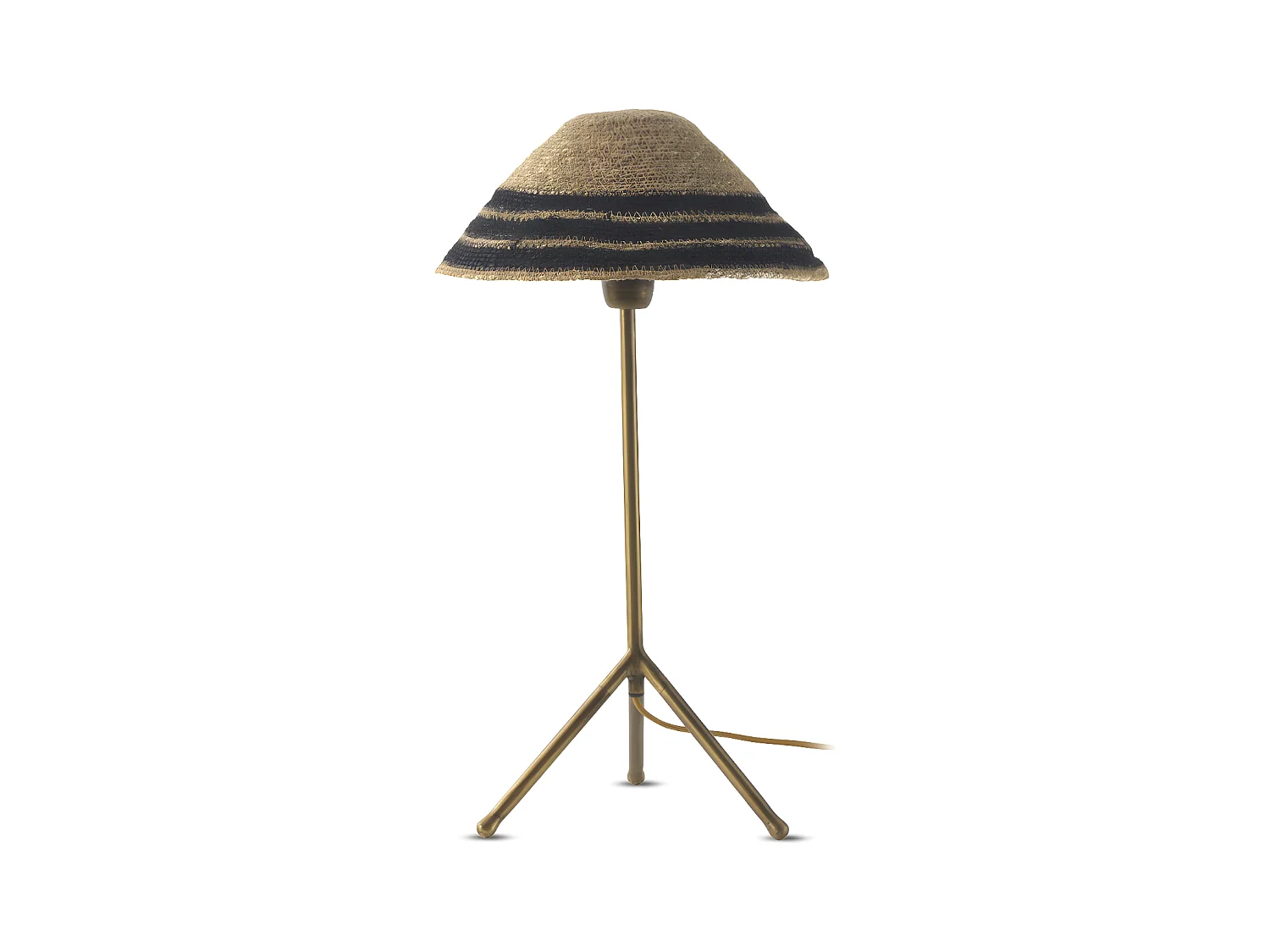 Lampe à poser avec abat-jour en fibres naturelles tressées