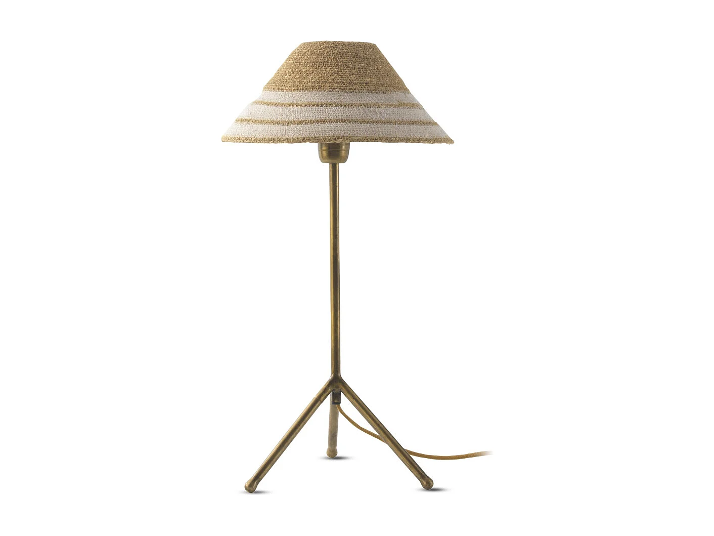 Lampe de table avec abat-jour en fibre naturelle tressée
