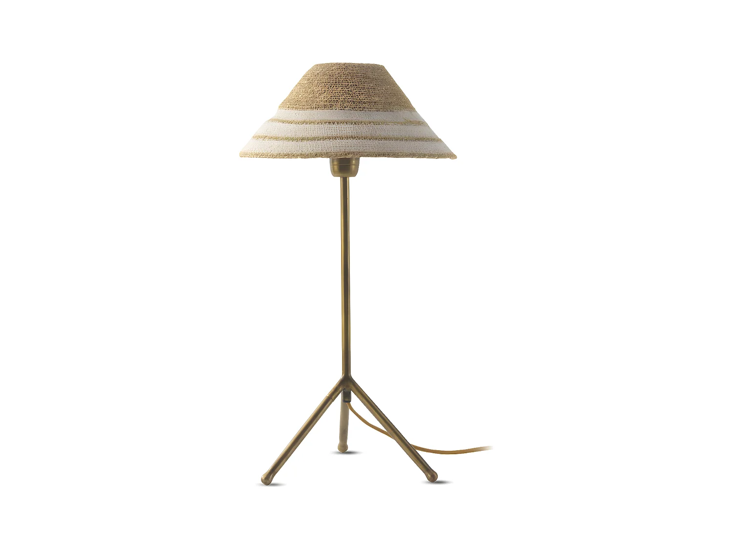Lampe à poser avec abat-jour en fibres naturelles tressées
