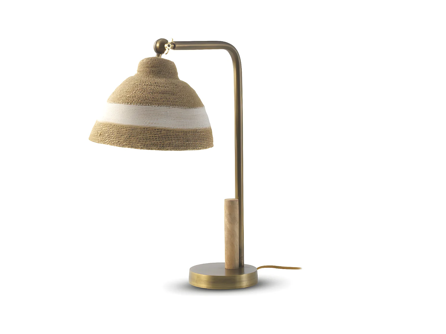 Lampe à poser avec abat-jour en fibres naturelles tressées