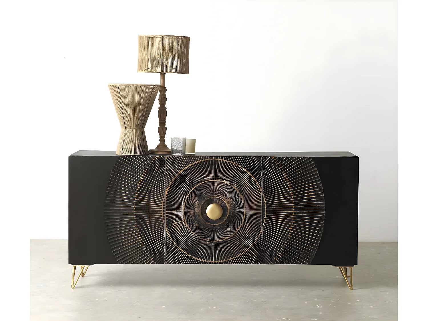 Lámpara de sobremesa de yute