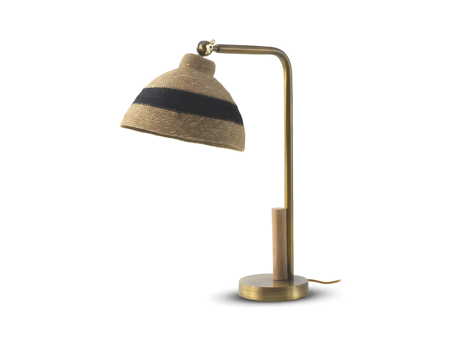 Lampe à poser avec abat-jour en fibres naturelles tressées