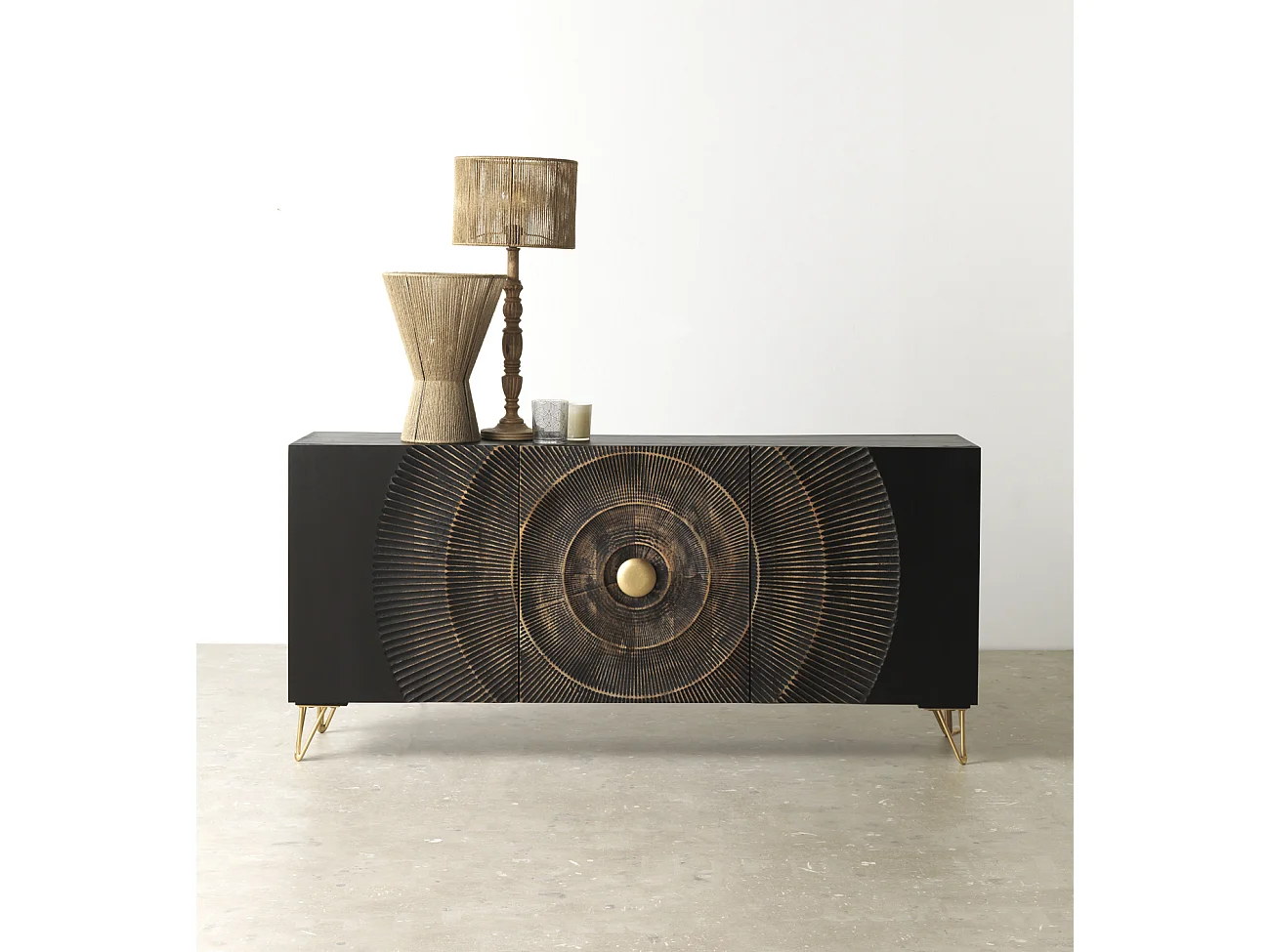 Lampe de table en jute