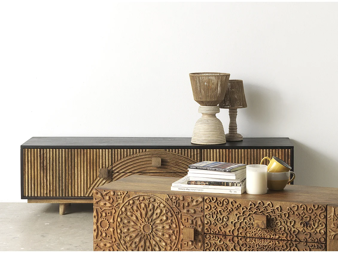 Lampe de table en jute