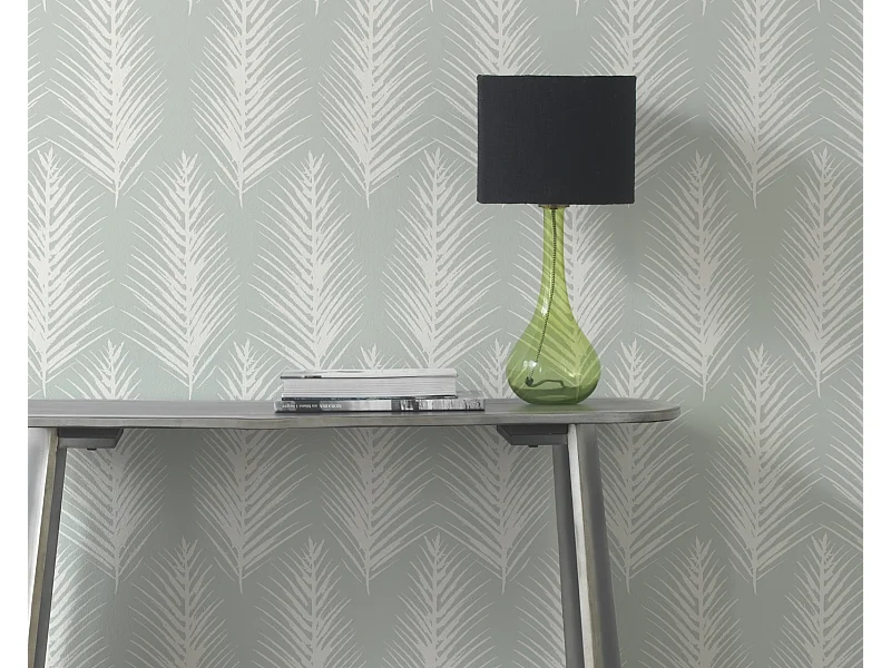 Lampe de table en verre vert avec abat-jour en coton noir