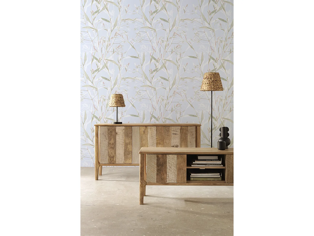 Lampe de table en fibres naturelles