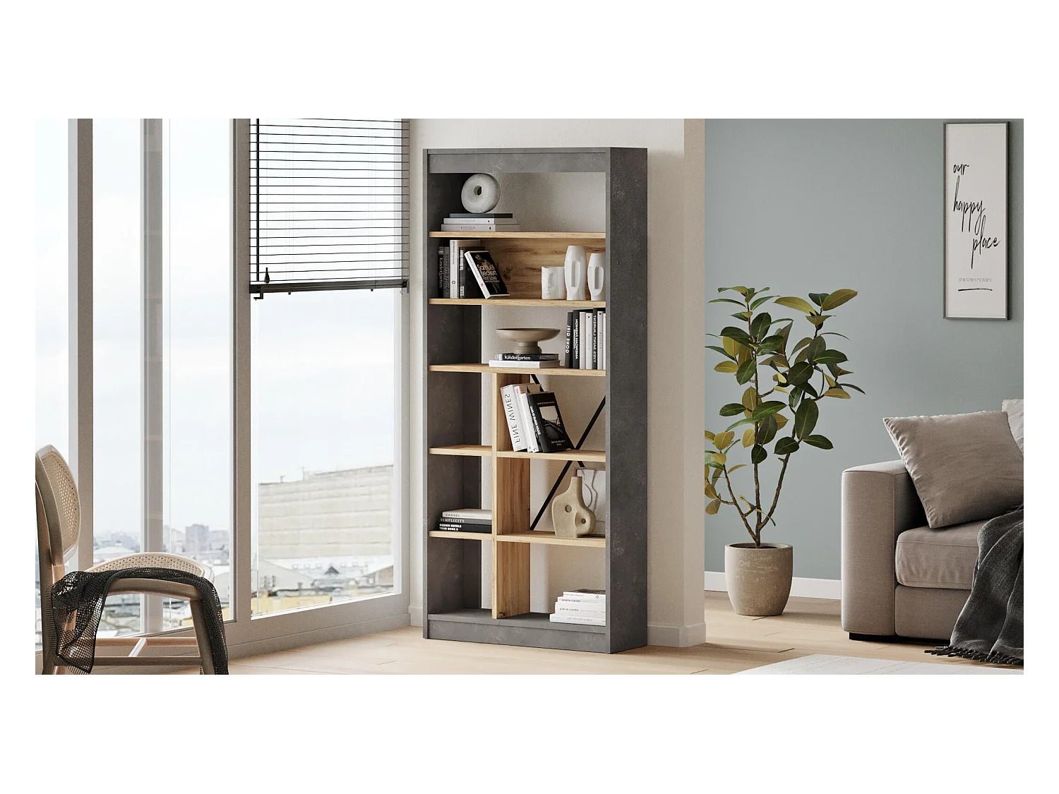 Vitrine LUVIO SC76 76x25x170 Gris