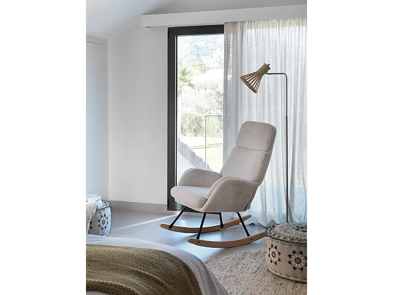 Lampadaire en bambou avec pied en métal