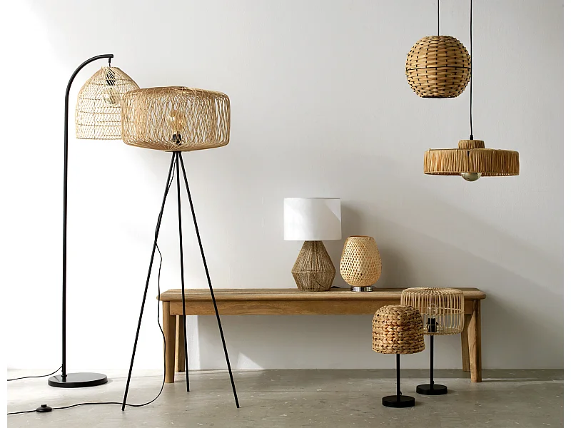 Plafonnier en fibres naturelles