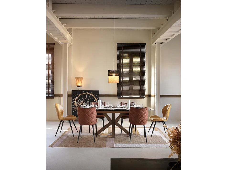 Lampada da soffitto in iuta naturale