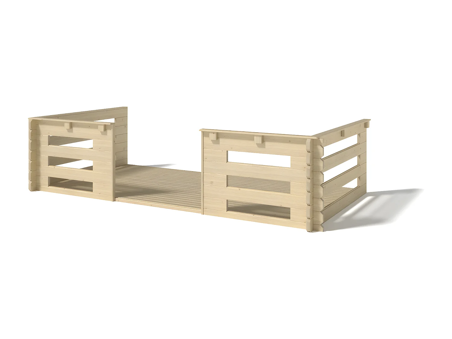Casetta da giardino in legno con veranda e tettoia - 24m2 - 4x4m - 40mm - colore: naturale - DOM371+DOM617+DOM545+POD04 - ALTANKA