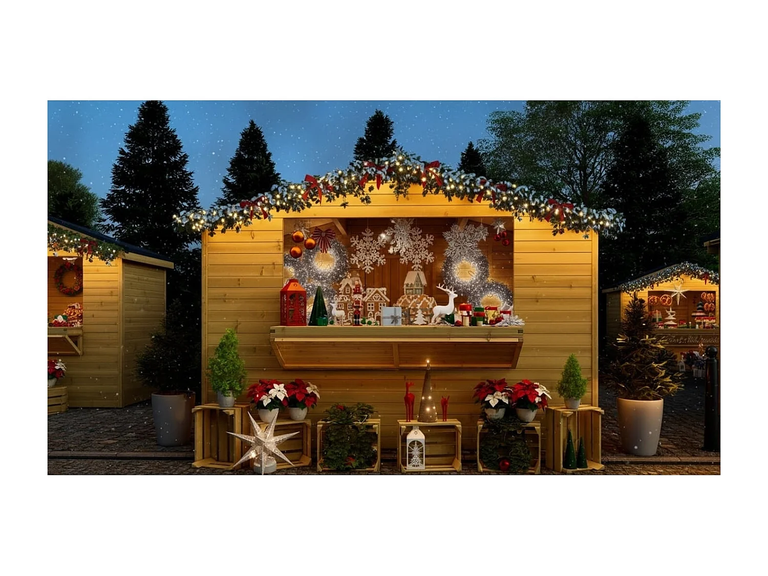 Kiosque/ stand de marché/ de vente 5.72 m2 - 3.11x1.84 m - 19 mm - DOM606 - ALTANKA