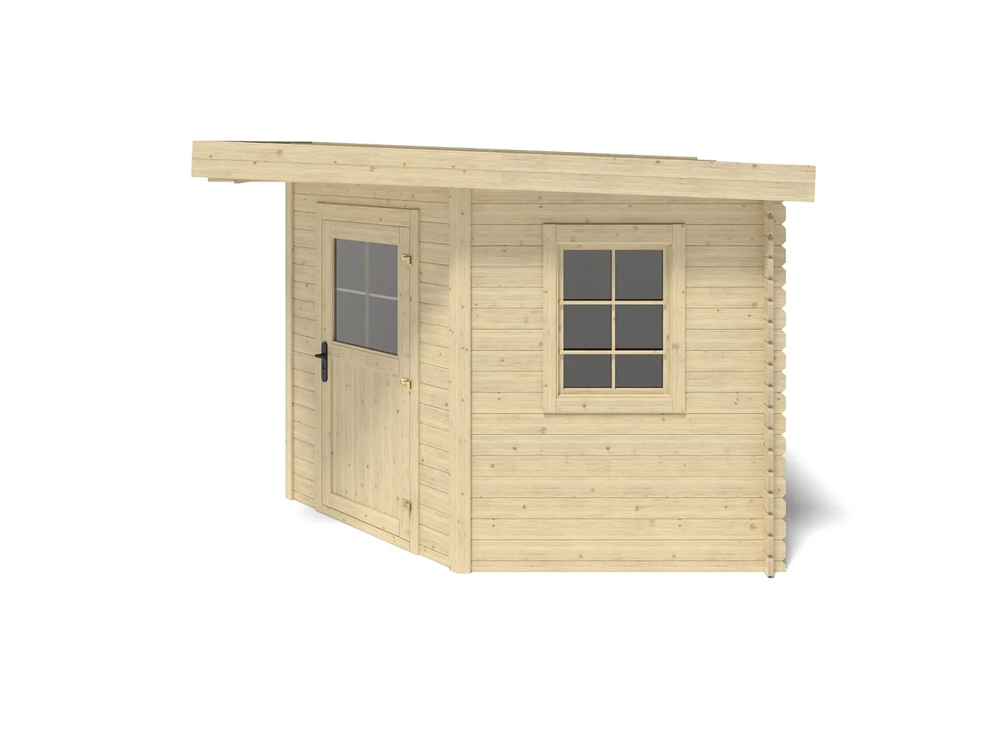 Abri de jardin en bois - 8m2 - 3x3m - Ep. 28mm - Couleur: naturel - DOM665 - ALTANKA