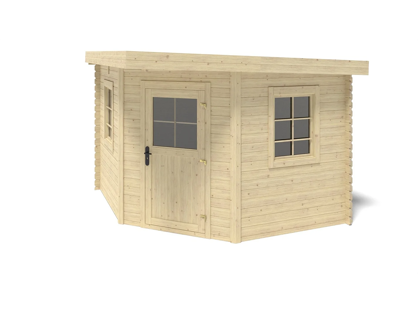 Abri de jardin en bois - 8m2 - 3x3m - Ep. 28mm - Couleur: naturel - DOM665 - ALTANKA