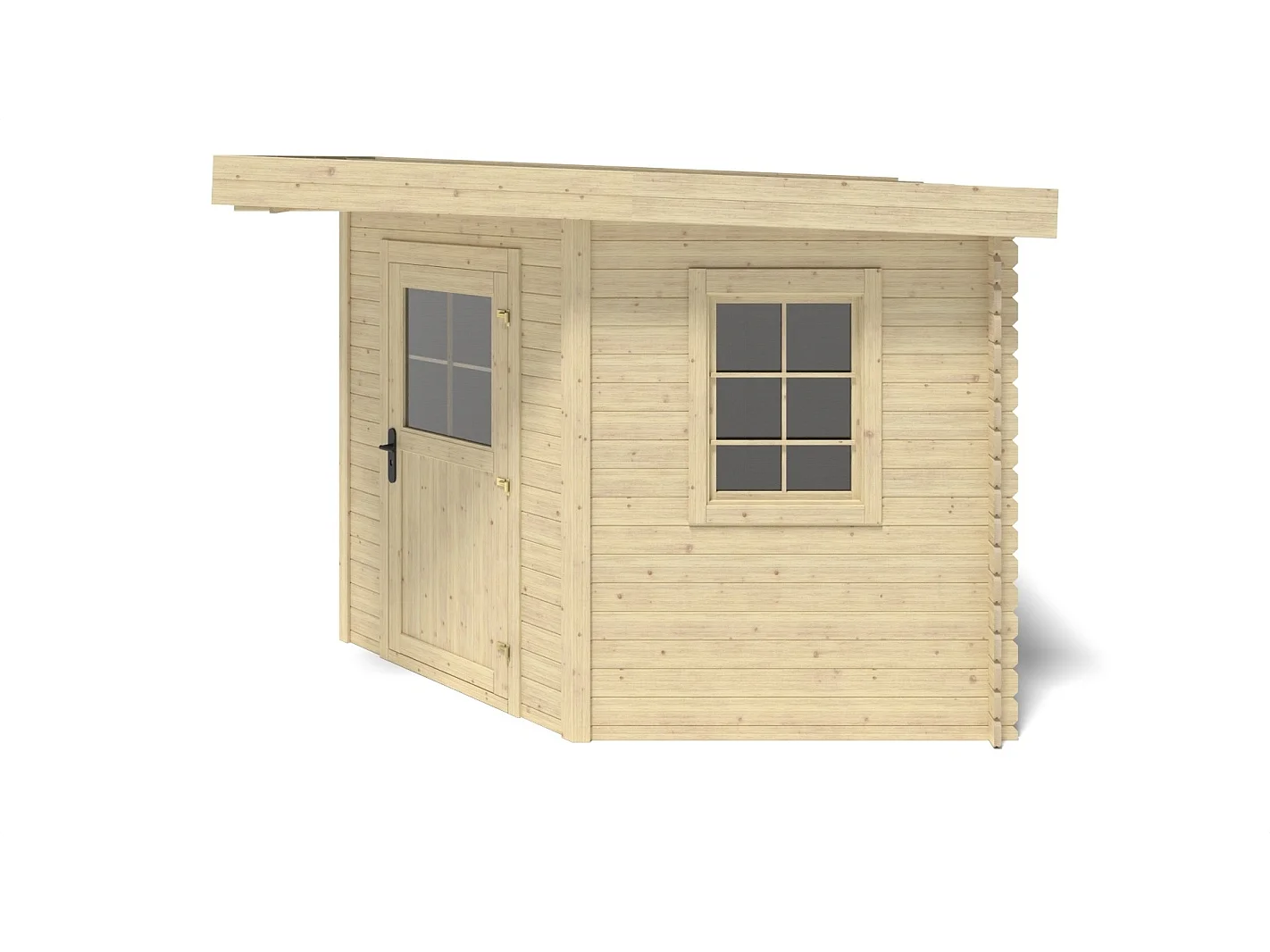 Abri de jardin en bois - 8m2 - 3x3m - Ep. 28mm - Couleur: naturel - DOM665 - ALTANKA