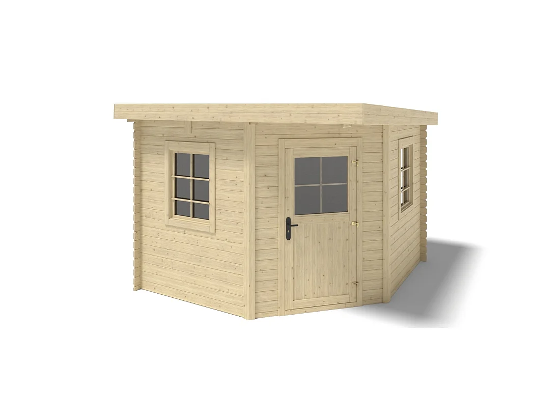 Abri de jardin en bois - 8m2 - 3x3m - Ep. 28mm - Couleur: naturel - DOM665 - ALTANKA