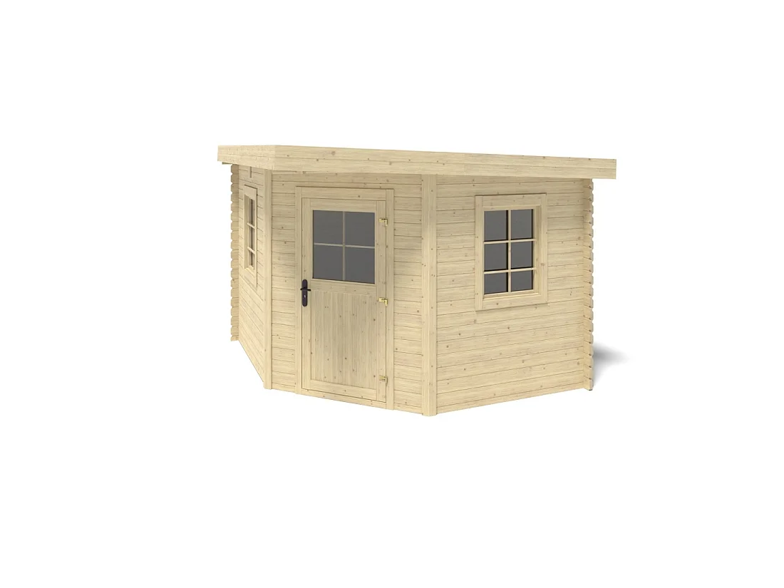 Abri de jardin en bois - 8m2 - 3x3m - Ep. 28mm - Couleur: naturel - DOM665 - ALTANKA