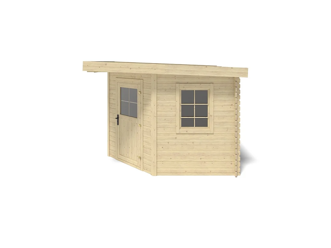 Abri de jardin en bois - 8m2 - 3x3m - Ep. 28mm - Couleur: naturel - DOM665 - ALTANKA
