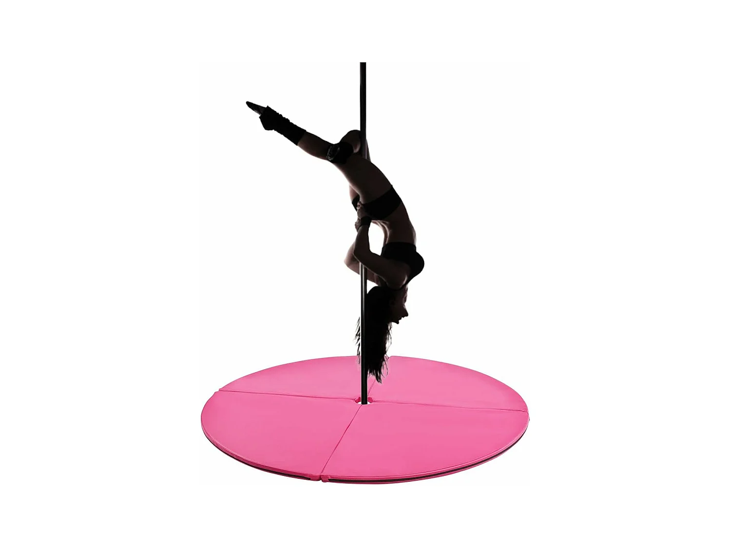 Crash Pad / Mat Tapis de Protection de Pole Dance Epaisseur 5CM,Tapis pour Dance Diamètre 150CM 4 Morceaux Pliables en EPE