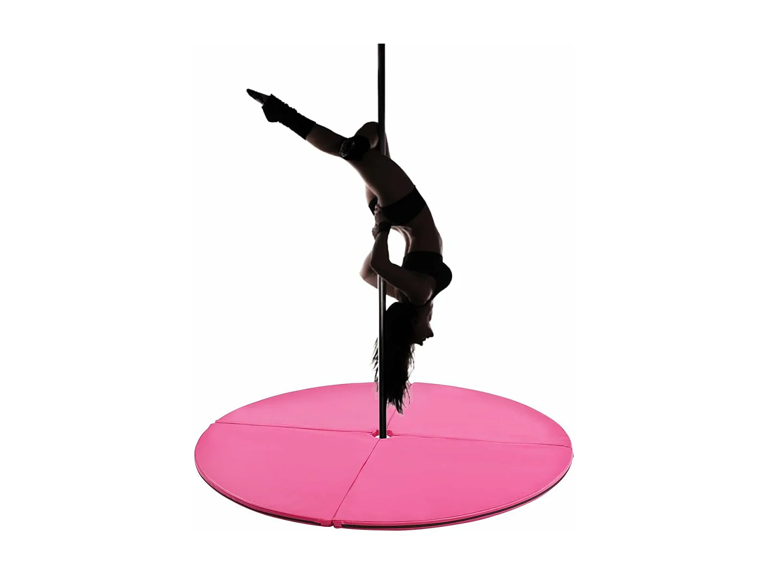 Crash Pad / Mat Tapis de Protection de Pole Dance Epaisseur 5CM,Tapis pour Dance Diamètre 150CM 4 Morceaux Pliables en EPE
