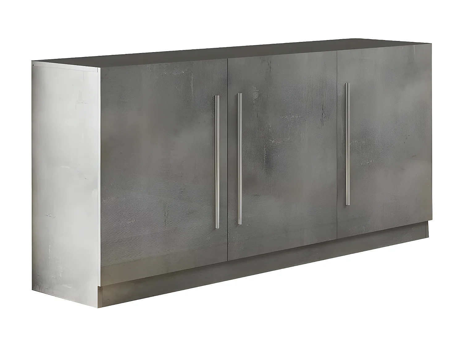 CLARK - Ensemble Séjour Effet Marbre Table 160cm + Buffet 3 Portes