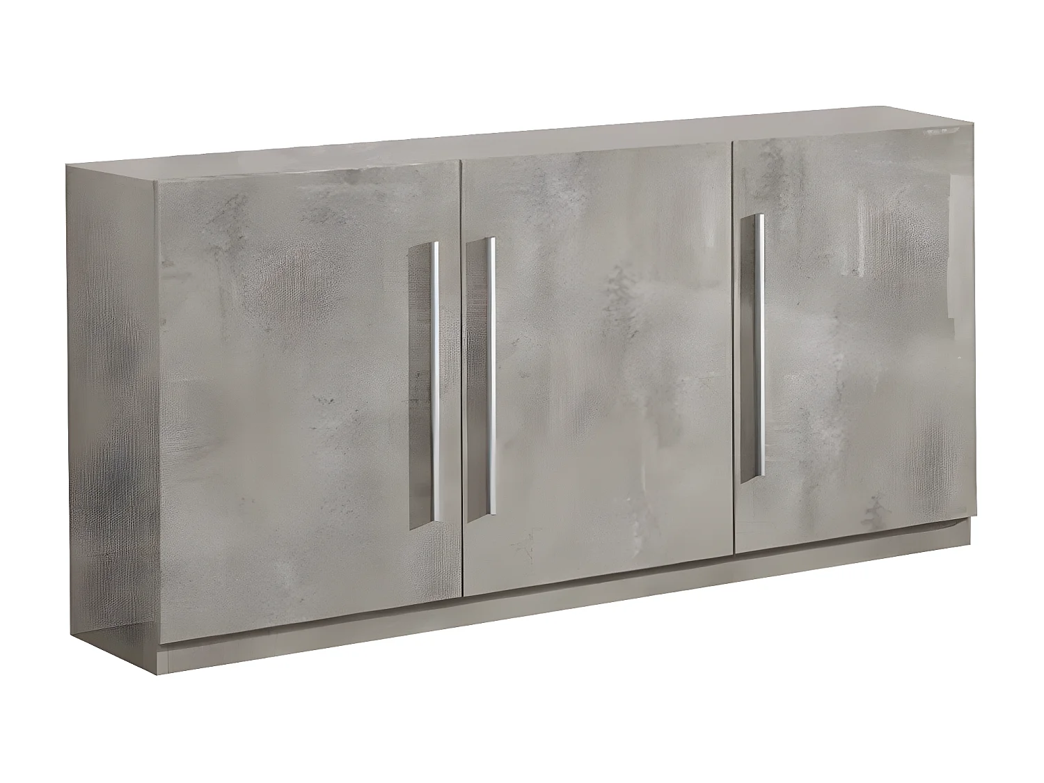 CLARK - Ensemble Séjour Effet Marbre Table 160cm + Buffet 3 Portes