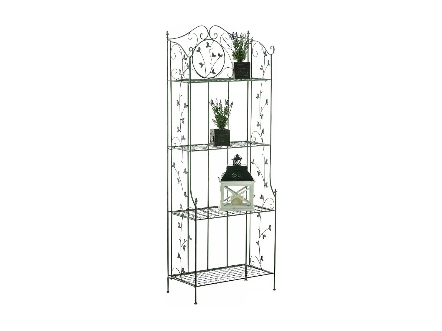 Étagères sur pied - Métal - 60 x 33 x 158cm - Vert antique - Arona